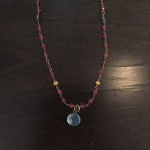 necklace with blue pendant